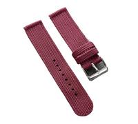 Correa de reloj de lona de liberación rápida, correa de nailon de 18mm, 20mm, 22mm y 24mm for hombres y mujeres, correas de repuesto for reloj inteligente(Red,24mm)