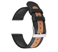 Correa de reloj de lona de nailon for hombre y mujer, repuesto de 18 mm, 20 mm y 22 mm, pulsera de liberación rápida.(Black,20mm)