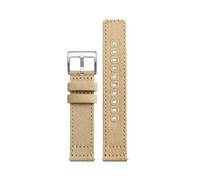 Correa de reloj de lona universal de doble cara transpirable apta for Casio Edifice MTP-1374 1375 MDV107-1A MDV-106 correa de reloj de 20 mm y 22 mm suave(Khaki-Silver,22mm)