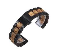 Correa de reloj de madera, correa de 20mm y 22mm, correas de reloj de liberación rápida, pulsera con hebilla de mariposa, pulsera deportiva, correa de repuesto Universal(Dark brown brown,20mm)