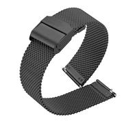 Correa de reloj de malla de acero inoxidable para hombres y mujeres, cierre de seguridad entrelazado con hebilla de gancho, correa plateada, oro rosa, 18 mm, 20 mm, 22 mm, pulsera de reloj de metal só