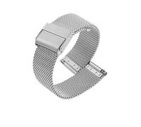 Correa de reloj de malla de acero inoxidable, pulsera unisex de 8-24 mm, correa tejida de malla metálica de repuesto, reloj inteligente adecuado, reloj de cuarzo, reloj tradicional(Silver,8mm)