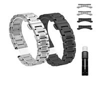 Correa de reloj de metal de 12 mm, 13 mm, 14 mm, 15 mm, 16 mm, 17 mm, 18 mm, 19 mm, 20 mm, 21 mm, 22 mm, 23 mm, 24 mm, repuesto de correa de reloj de acero inoxidable para hombres y mujeres compatible