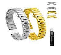 Correa de reloj de metal de 12 mm, 13 mm, 14 mm, 15 mm, 16 mm, 17 mm, 18 mm, 19 mm, 20 mm, 21 mm, 22 mm, 23 mm, 24 mm, repuesto de correa de reloj de acero inoxidable para hombres y mujeres compatible