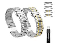 Correa de reloj de metal de 12 mm, 13 mm, 14 mm, 15 mm, 16 mm, 17 mm, 18 mm, 19 mm, 20 mm, 21 mm, 22 mm, 23 mm, 24 mm, repuesto de correa de reloj de acero inoxidable para hombres y mujeres compatible