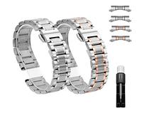 Correa de reloj de metal de 12 mm, 13 mm, 14 mm, 15 mm, 16 mm, 17 mm, 18 mm, 19 mm, 20 mm, 21 mm, 22 mm, 23 mm, 24 mm, repuesto de correa de reloj de acero inoxidable para hombres y mujeres compatible