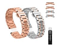 Correa de reloj de metal de 12 mm, 13 mm, 14 mm, 15 mm, 16 mm, 17 mm, 18 mm, 19 mm, 20 mm, 21 mm, 22 mm, 23 mm, 24 mm, repuesto de correa de reloj de acero inoxidable para hombres y mujeres compatible