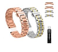 Correa de reloj de metal de 12 mm, 13 mm, 14 mm, 15 mm, 16 mm, 17 mm, 18 mm, 19 mm, 20 mm, 21 mm, 22 mm, 23 mm, 24 mm, repuesto de correa de reloj de acero inoxidable para hombres y mujeres compatible