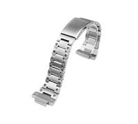 Correa de reloj de Metal de acero inoxidable sólido apta for Casio Edifice Series GST-B400 EFB-680 CL-7A ECB-10D pulsera de reloj correa de 14mm(Silver)