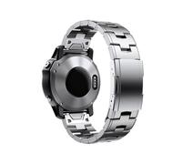 Correa de reloj de metal y titanio de ajuste rápido de 22 mm y 26 mm for Garmin Fenix 7X 7 Solar / 6 Pro / 5 Plus/Instinct/Epix Gen2(Silver,22mm Fenix 6 6Pro)