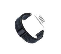 Correa de reloj de nailon compatible con Garmin de 22 mm - Forerunner 245/255/265M Black+Blue