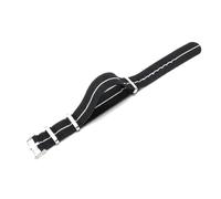 Correa de reloj de nailon de 18/20/22 mm x 28,5 cm, correa de reloj deportiva para uso diario e informal.,Negro Blanco-Acero,20mm