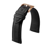 Correa de reloj de nailon de dos caras, correa de reloj de tela de vela de 20mm y 22mm, cinturón deportivo de liberación rápida for hombres(Black 2,20mm)