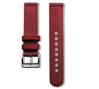Correa de reloj de nailon tejido de doble capa de 18 mm, 20 mm, 22 mm y 24 mm, correa de repuesto de liberación rápida for hombres y mujeres.(Red,24mm)