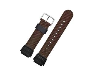 Correa de reloj de nailon y cuero de 18 mm compatible con pulseras Casio AE-1200WH/SGW-300/400/AQ-S810W/S800W AEQ110W con hebilla de metal