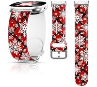 Correa de reloj de Navidad y otoño compatible con Fitbit Versa 4, Versa 3, Sense 2, Sense, silicona, muñeco de nieve, Papá Noel, repuesto para reloj inteligente para mujeres, hombres y niñas (cuadros