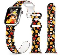 Correa de reloj de Navidad y otoño para Apple Watch, correa de silicona impresa Hello Autumn para iWatch 1, 2, 3, 4, 5, 6, 7, 8, Ultra de 38 mm, 40 mm, 41 mm, 42 mm, 44 mm, 45 mm, 49 mm, regalo de