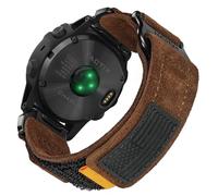 Correa de reloj de piel de ante suave, correa militar de 22 mm compatible con Garmin Fenix 8 de 47 mm/7/7 Pro/6/6 Pro/5/5 Plus/E de 47 mm, MARQ Athlete/Golfer/Driver/Captain/Adventurer/Commander,