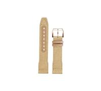 Correa de reloj de piel de vaca de lona de nailon Compatible con IWC Big Pilot Little Prince Mark 18 Portugal hombres 20mm 21mm 22mm pulsera de correa de reloj(Khaki-rose gold pin buckle,22mm)