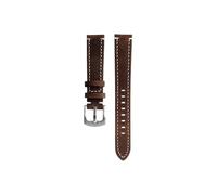 Correa de reloj de piel de vaca for hombre, Compatible con Casio A158 A168 F91W AE-1200WHD A159 A169 AE1200(Dark brown-silver)