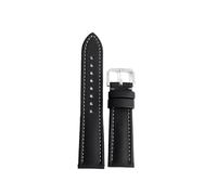Correa de reloj de piel de vaca + Oxford, correa de lona de tela, correa de reloj de 18 mm, 19 mm, 20 mm, 21 mm, 22 mm, 23 mm y 24 mm for hombres y mujeres, correa impermeable(Black-gray line,22mm)