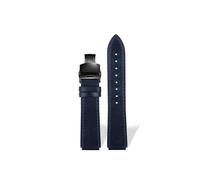 Correa de reloj de piel de vaca retro compatible con for Casio A158W A168 / F91w / AE-1200WHD/A158/A159/A169/AE1200 Correa de reloj vintage(Blue BK)