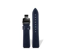 Correa de reloj de piel de vaca retro compatible con for Casio A158W A168 / F91w / AE-1200WHD/A158/A159/A169/AE1200 Correa de reloj vintage(Blue BK)