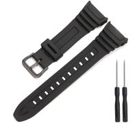 Correa de reloj de pulsera Casio W-96H W96H-1BV Correa deportiva Hebilla de metal Negro Resina, Andador, Eine Grösse