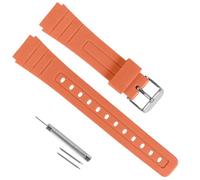 Correa de reloj de repuesto de 18 mm para Casio F-91W/F-84/F-94/F-105/A158/A168, correa de reloj de poliuretano suave para correas de reloj Casio para hombre (naranja)
