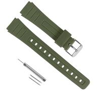 Correa de reloj de repuesto de 18 mm para Casio F-91W/F-84/F-94/F-105/A158/A168, correa de reloj de poliuretano suave para correas de reloj Casio para hombre (verde)