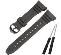 Correa de reloj de repuesto de resina compatible con Casio W-96H para hombre, correa de resina negra W96H W-96H, correa deportiva impermeable