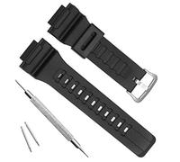 Correa de reloj de repuesto de resina natural impermeable para Casio AQ- S800W SGW-300H MRW-200H AE-1200 W-800H W-735H, Hebilla plateada/negro, correa, correa