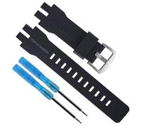Correa de reloj de resina de repuesto de 20 mm para Casio Protrek PRG-300 PRW-6000 PRW-6100 PRW-3000 PRW-3100, accesorios para hombres y mujeres (hebilla negra/plateada)
