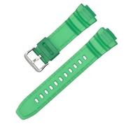 Correa de reloj de resina impermeable de silicona TPU de 16mm compatible con Casio G-Shock MCW-100H/110H W-S220 HDD-S100 WV-200 AE-2000/2100(Green)