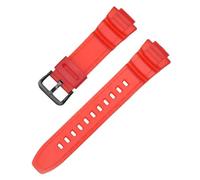 Correa de reloj de resina resistente al agua de silicona TPU de 16mm apta for Casio MCW-100H/110H W-S220 HDD-S100 WV-200 AE-2000/2100(Red02)