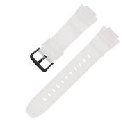 Correa de reloj de resina resistente al agua de silicona TPU de 16mm apta for Casio MCW-100H/110H W-S220 HDD-S100 WV-200 AE-2000/2100(Half transparent B)