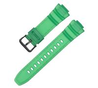 Correa de reloj de resina resistente al agua de silicona TPU de 16mm apta for Casio MCW-100H/110H W-S220 HDD-S100 WV-200 AE-2000/2100(Green02)