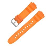 Correa de reloj de resina resistente al agua de silicona TPU de 16mm apta for Casio MCW-100H/110H W-S220 HDD-S100 WV-200 AE-2000/2100(Orange)
