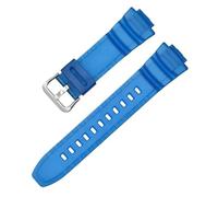 Correa de reloj de resina resistente al agua de silicona TPU de 16mm apta for Casio MCW-100H/110H W-S220 HDD-S100 WV-200 AE-2000/2100(Dark blue)