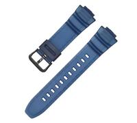 Correa de reloj de resina resistente al agua de silicona TPU de 16mm apta for Casio MCW-100H/110H W-S220 HDD-S100 WV-200 AE-2000/2100(Royal blue02)