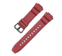 Correa de reloj de resina resistente al agua de silicona TPU de 16mm apta for Casio MCW-100H/110H W-S220 HDD-S100 WV-200 AE-2000/2100(Matte dark red02)