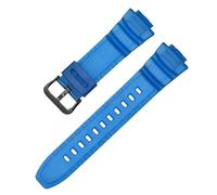 Correa de reloj de resina resistente al agua de silicona TPU de 16mm apta for Casio MCW-100H/110H W-S220 HDD-S100 WV-200 AE-2000/2100(Dark blue02)