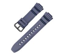 Correa de reloj de resina resistente al agua de silicona TPU de 16mm apta for Casio MCW-100H/110H W-S220 HDD-S100 WV-200 AE-2000/2100(Matte Royal Blue02)
