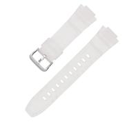 Correa de reloj de resina resistente al agua de silicona TPU de 16mm apta for Casio MCW-100H/110H W-S220 HDD-S100 WV-200 AE-2000/2100(Half transparent S)