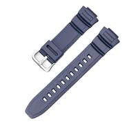 Correa de reloj de resina resistente al agua de silicona TPU de 16mm apta for Casio MCW-100H/110H W-S220 HDD-S100 WV-200 AE-2000/2100(Matte Royal Blue01)
