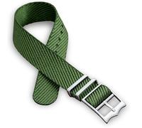 Correa de reloj de sarga de un solo paso, 20 mm, 22 mm, negro, azul, verde, rojo, gris, naranja, bronceado, correa de nailon militar, hebilla de corona ajustable de acero inoxidable cepillado, barras