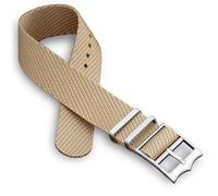 Correa de reloj de sarga de un solo paso, 20 mm, 22 mm, negro, azul, verde, rojo, gris, naranja, bronceado, correa de nailon militar, hebilla de corona ajustable de acero inoxidable cepillado, barras