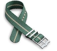 Correa de reloj de sarga de un solo paso, 20 mm, 22 mm, negro, azul, verde, rojo, gris, naranja, bronceado, correa de nailon militar, hebilla de corona ajustable de acero inoxidable cepillado, barras