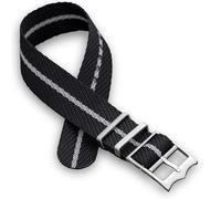 Correa de reloj de sarga de un solo paso, 20 mm, 22 mm, negro, azul, verde, rojo, gris, naranja, bronceado, correa de nailon militar, hebilla de corona ajustable de acero inoxidable cepillado, barras