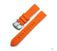 Correa de reloj de silicona 18 mm 20 mm 22 mm 24 mm Sport Band Watch Band Black Red Black Spring Bar Fit For Seiko Fit For Huawei Watch Watch Strap (color: naranja, tamaño: 20 mm)